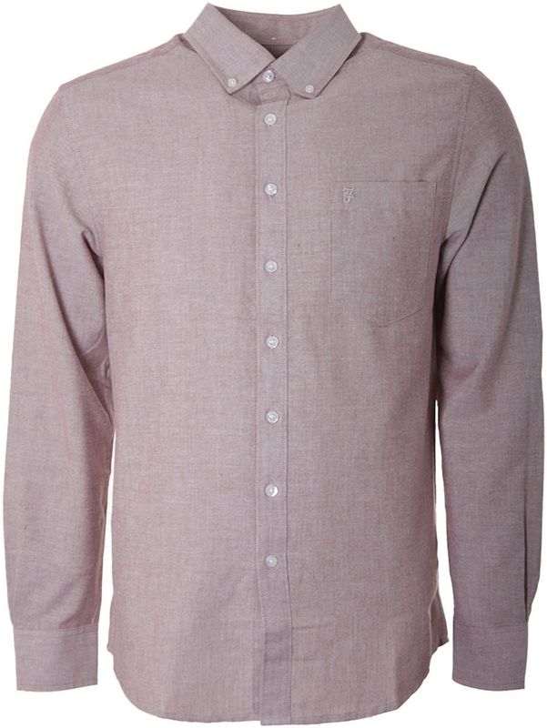 Farah - Drayton - Overhemd - Rood - Modern Fit - Lange Mouwen