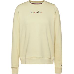 Tommy Jeans Sweaters Reg Serif Color Sweater Geel