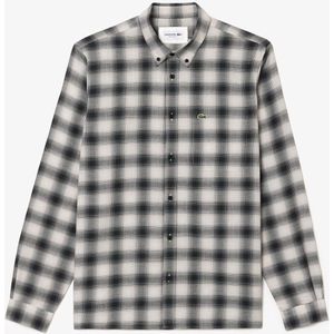 Lacoste Heren Flanellen Normaal Overhemd (Zwart/Wit)