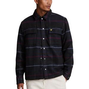 Lyle & Scott geborsteld tartan modderig marineblauw overshirtjack