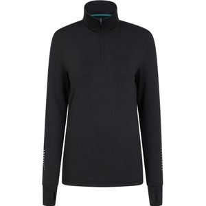 Mountain Warehouse Dames/Dames Half Zip Hardloop Midlayer met lange mouwen (Zwart)