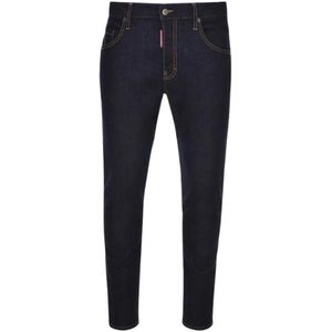 DSquared2 Heren Italiaanse Adres Logo Jeans (Marineblauw)