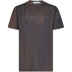 Bookish Land - OMAA027S23JER0156060 - T-shirt - Gebroken Wit - Slim Fit - Korte Mouwen - 100% Katoen