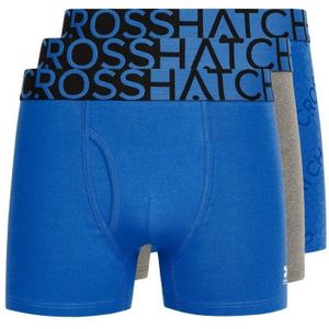 Crosshatch Heren Typan Boxershorts (Pack of 3) (Blauw)