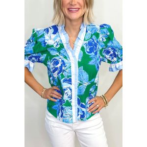 Bloemige Puff Sleeve Blouse