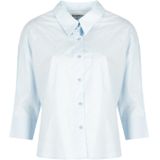 Silvian Heach - Losvallend T-shirt - Blauw - Katoen - Kraag - 3/4 Mouwen