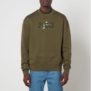 Heren Maison Kitsune Bloemen Comfort Sweatshirt in Taupe