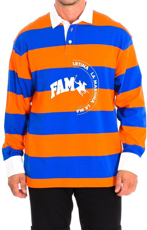 La Martina - Poloshirt - Oranje-blauw - 100% Katoen