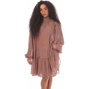 Hugo Dames/Dames Kesura-1 Jurk met Ruches (Zwart/Bruin)