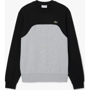 Heren Lacoste Colour Block Katoenen Fleece Sweatshirt in Grijs