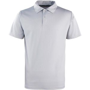 Premier Unisex Volwassen Coolchecker PiquÃ© Poloshirt (Zilver)