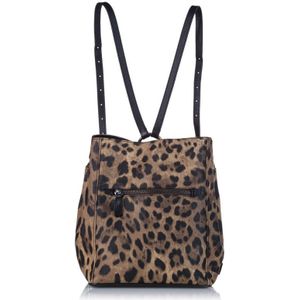 Vintage Dolce&Gabbana Leopard Print Leather Backpack Brown