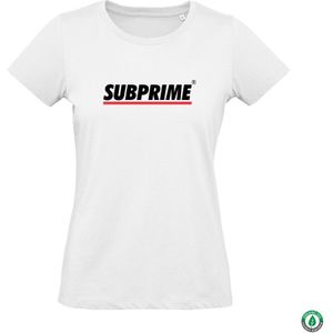 Subprime Tee SS Wmn Tee Stripe White Wit - Maat XL