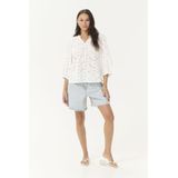 Kaffe - Blouse 'Tessa' - Wit - Wijde Blouse - Driekwart Mouw