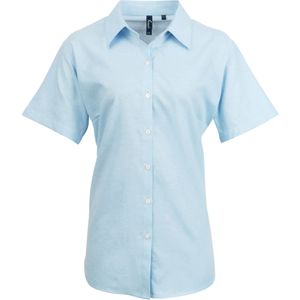 Premier Dames/Dames Handtekening Oxford Short Sleeve Work Shirt (Lichtblauw)
