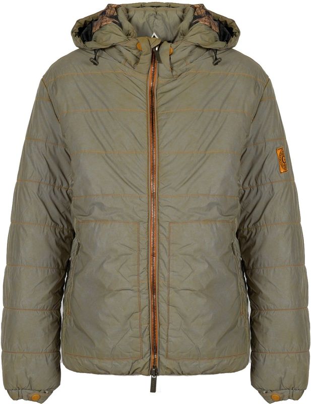 Guess - Reflecterende Gewatteerde Jas - Groen - Heren - Afneembare Capuchon