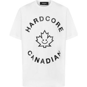 Dsquared2 Hardcore Canadees esdoornblad wit T-shirt