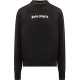 Palm Angels klassieke logo zwarte gebreide trui
