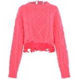 Mymo - Gebreide Trui - Koraal - Dames - Cropped Silhouet