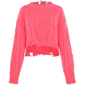 Mymo - Gebreide Trui - Koraal - Dames - Cropped Silhouet