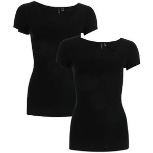 Vero Moda Maxi Set Van 2 Zachte Zwarte T-shirts Voor Dames - Maat 36