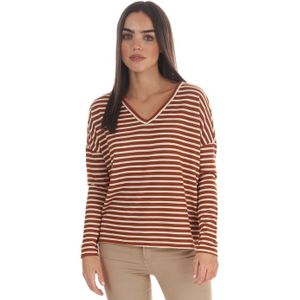 Jacqueline de Yong - Harlow LS Tonsy Top - Brown - Dames