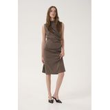 Jerseyjurken - Effen - Viscose - Opstaande Kraag - Mouwloos
