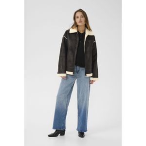 Kaffe - Winterjas - Beige - Zwart