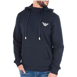 Men's Emporio Armani Eagle Logo Hoodie in Navy