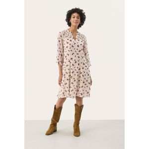 Part Two - Elka - Jurk - Ecru - Donkerbruin - Antraciet