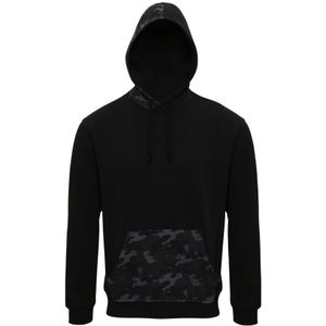 Asquith & Fox Heren Camo Getrimd Hoodie (Zwart/Grijze Camo) - Maat S