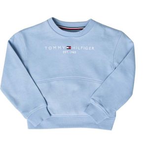 Girl's Tommy Hilfiger Essential Kangaroo Pocket Sweatshirt In Light Blue - Maat 6J / 116cm