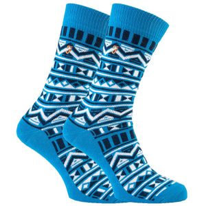 Farah - 2 Paar Heren Funky Vintage Patroon Kleurrijke Dikke Katoenen Crew Sokken - FVS008COB