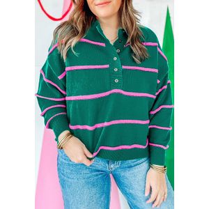 Gestreepte Knopen Trui