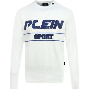 Philipp Plein Sport blauw vet logo witte trui
