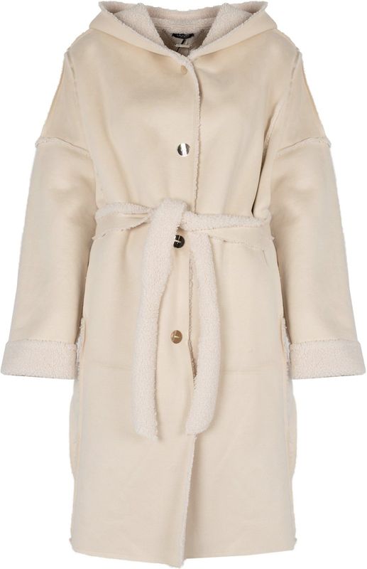 Liu Jo - Jas - Beige - Katoen - Capuchon - Drukknopen met Logo