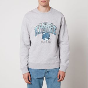 Heren Maison Kitsune Campus Fox Regular Sweatshirt in Lichtgrijs