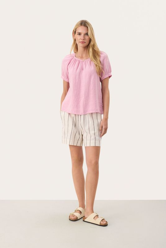 Blouse - Effen - Blouseshirt - Normale Pasvorm - Kwartmouw