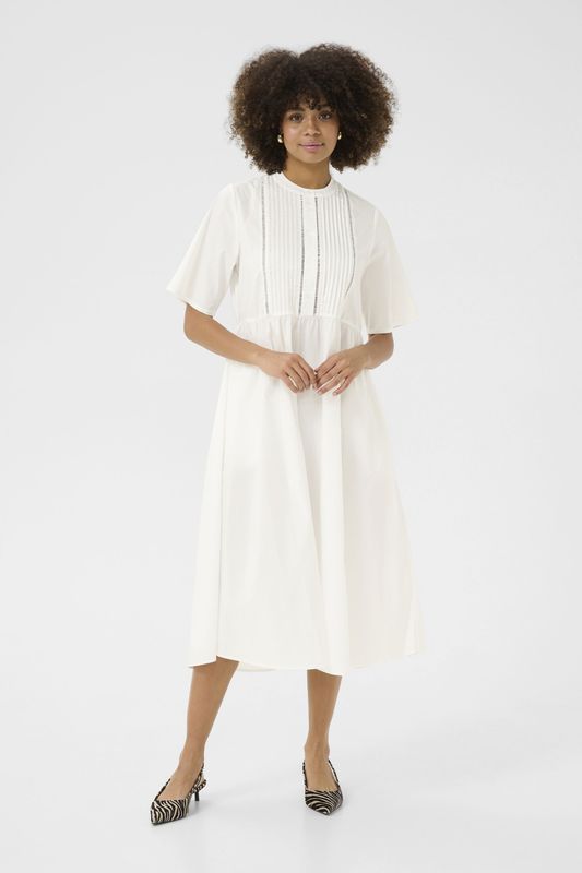 Jurk - Feminine Spring Gardenia - Wit - Midi Lengte