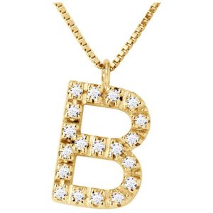 Collar ABC Diamonds 0,10 Cts BRIEF ""B"" 18 karaats geel goud