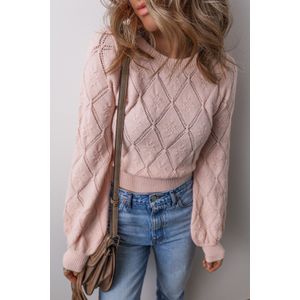 Kabelgebreide Lange Mouwen Pullover Trui