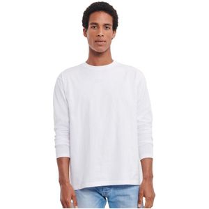 Russell Unisex Klassiek T-shirt met lange mouwen voor volwassenen (Wit)