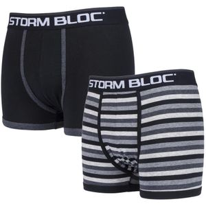 2-pack katoenen ondergoed met comfortabele elastische taille voor heren - 04 Zwart / Grijs