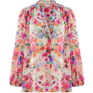 Inoa - Rosetto Gardenia 1202118 - Blouse - Pink - V-Neck