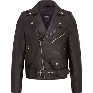Brando - Leren Bikerjack - Zwart - Klassiek - Voor Heren