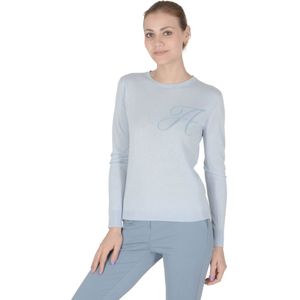 Crown Of Edinburgh Cashmere Lange Mouw Art 004 Lichtblauwe Letter A