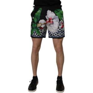 Bloemenprint Shorts met Geometrische Details