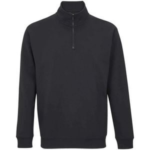SOLS Uniseks Conrad Sweatshirt Met Quarter Zip Voor Volwassenen (Zwart) - Maat XL