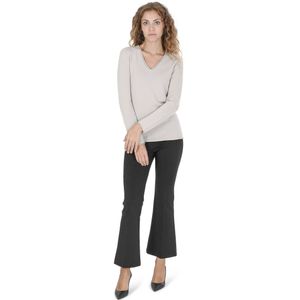 Crown Of Edinburgh Cashmere Damessweater Met V-Hals Coe 0022 Oyster