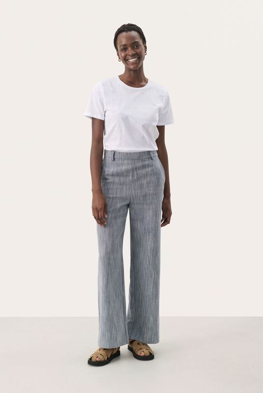 Casual broek Classic fit Navy Structure navy blue